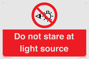 Do not stare at light source